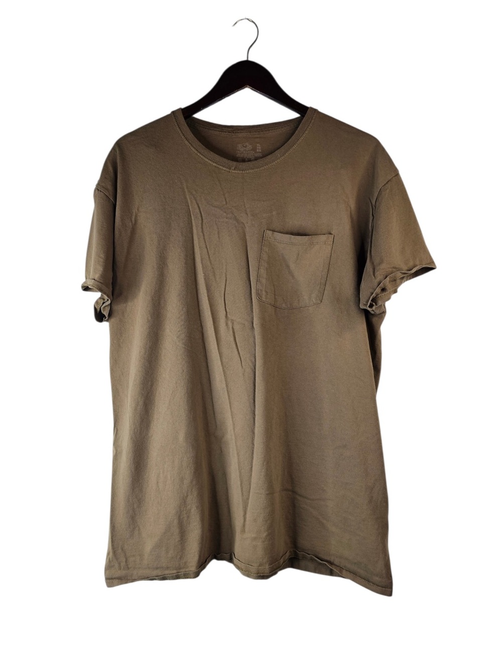 Fruit of the Loom Mens XL Tan Short Sleeve Pocket T-Shirt